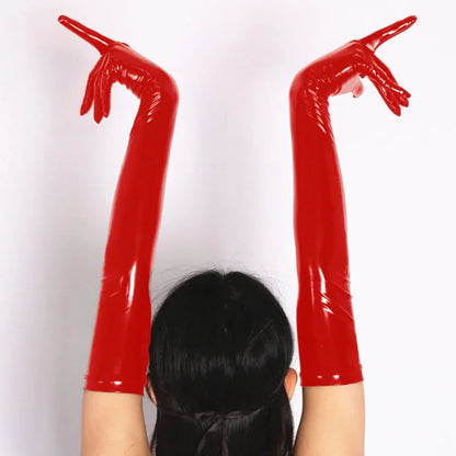 Patent Long Leather Gloves