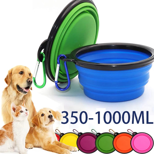 Folding Portable Silicone Dog Feeder Bowl