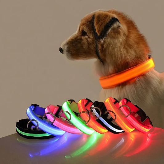 Nylon Led Safety Flashing Glow Pet Dog Collar