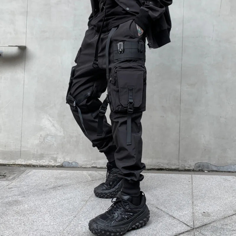 Multi-pockets Bandage Tactical Techwear Cargo Pants Mens Punk