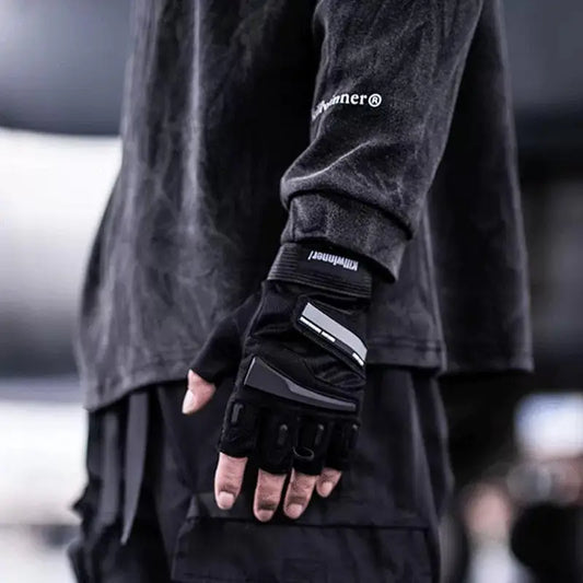 Punk Tactical Techwear Fingerless Gloves