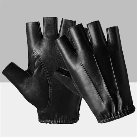 PU Leather Gloves Fingerless