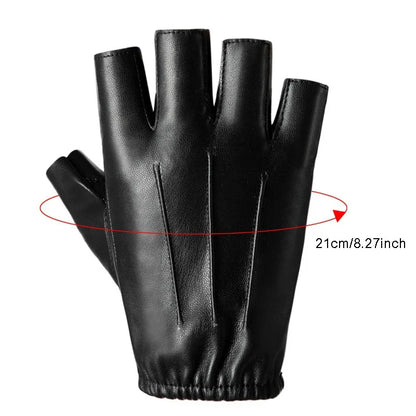 PU Leather Gloves Fingerless