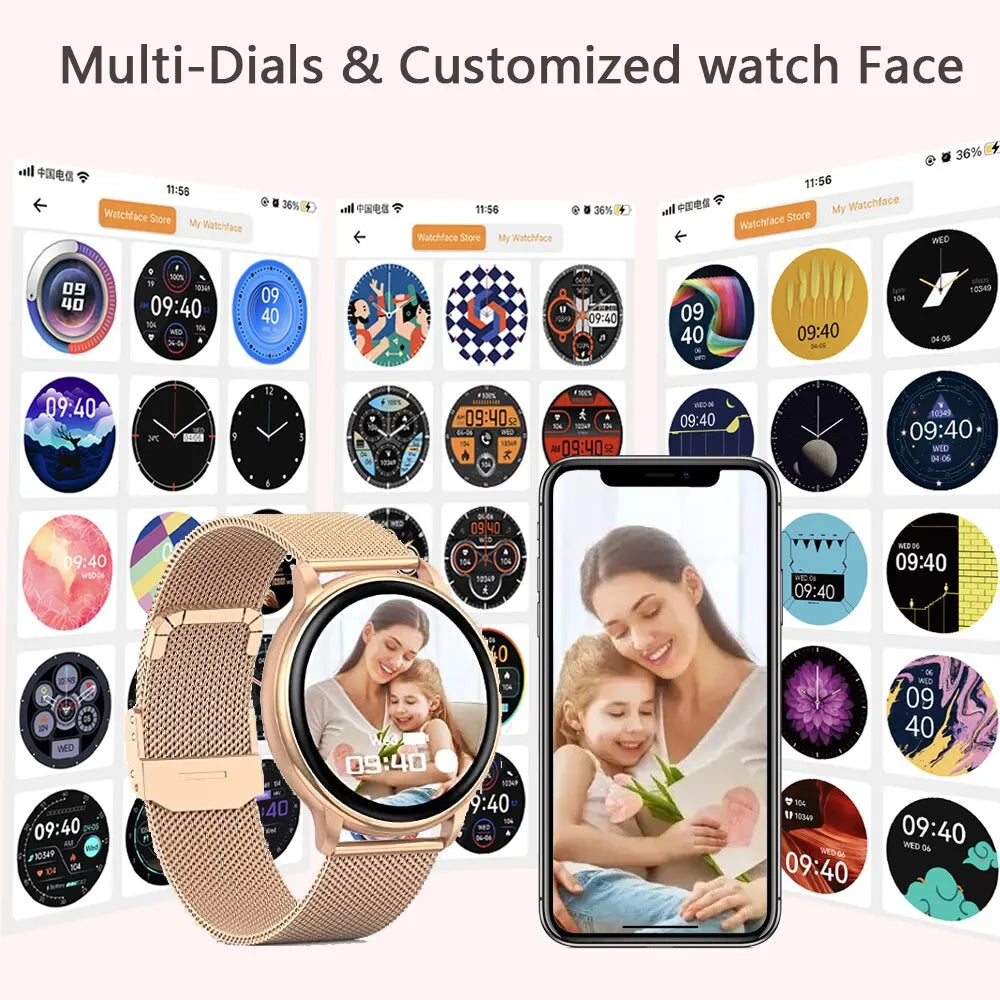 Bluetooth Call Smart Watch Women Custom Dial Watches Men Sport Fitness Tracker Heart Rate Smartwatch For Android IOS Y22