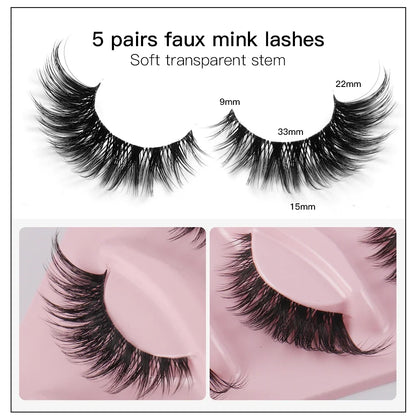 5 Pairs Cat Eye Lashes