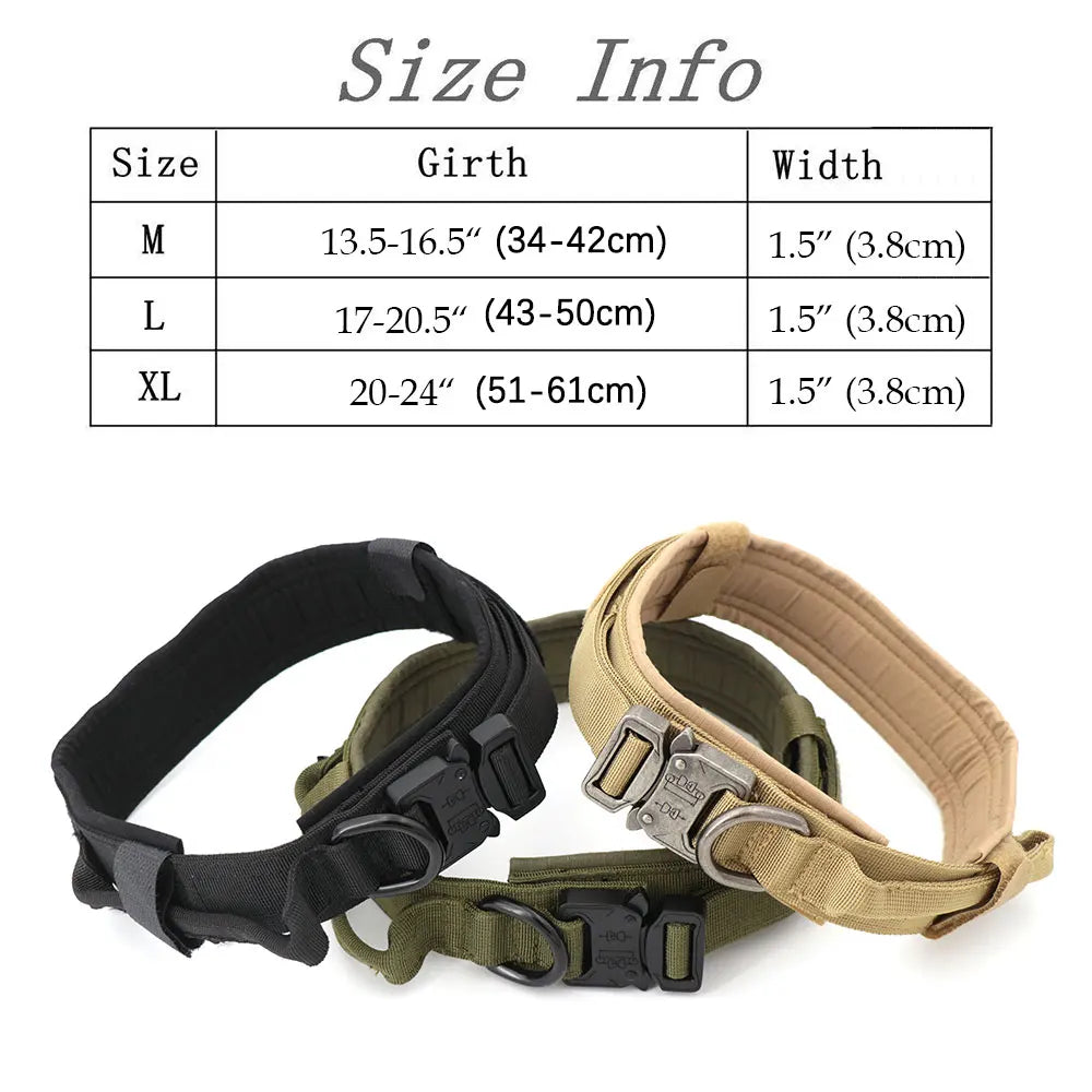 Tactical Dog Collars with Military Handle Military for Medium and Large Dogs