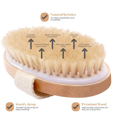 Exfoliating Wooden Body Massage Shower Brush