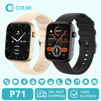 P71 Voice Calling Smartwatch Men Health Monitoring IP68 Waterproof Smart Notifications Voice Assistant Smart Watch Women