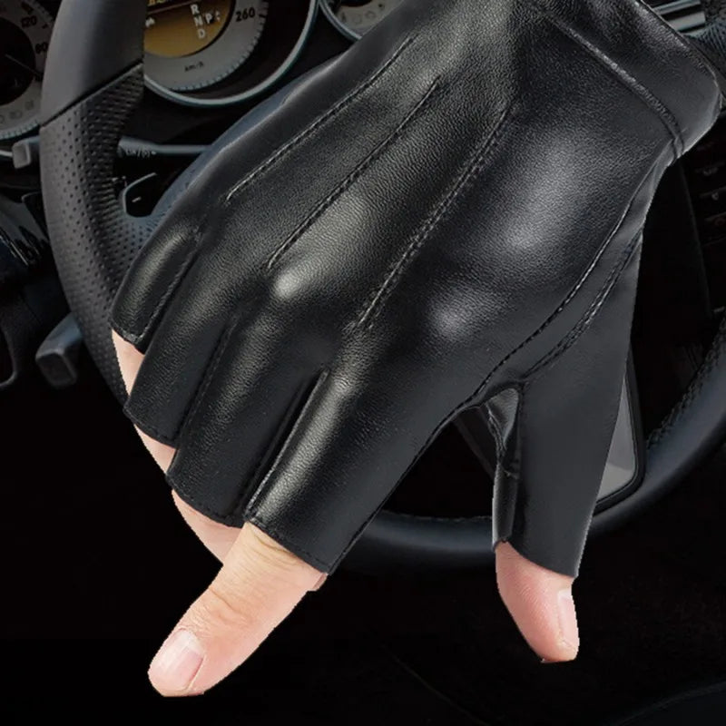 PU Leather Gloves Fingerless