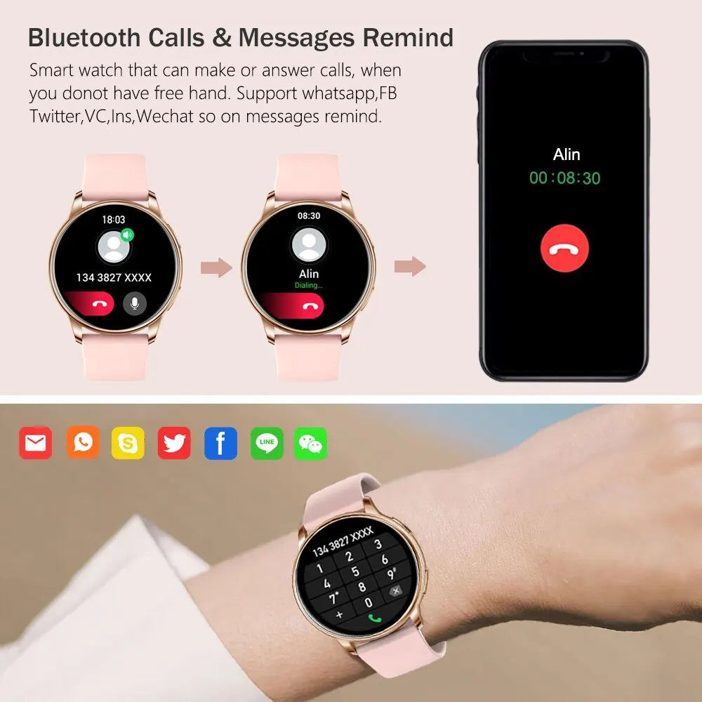 Bluetooth Call Smart Watch Women Custom Dial Watches Men Sport Fitness Tracker Heart Rate Smartwatch For Android IOS Y22