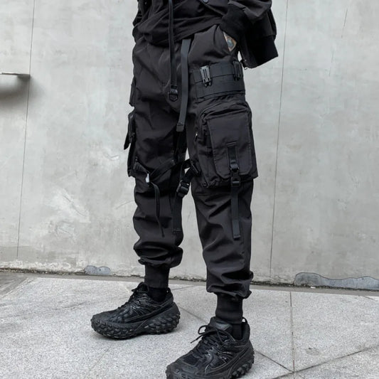 Multi-pockets Bandage Tactical Techwear Cargo Pants Mens Punk