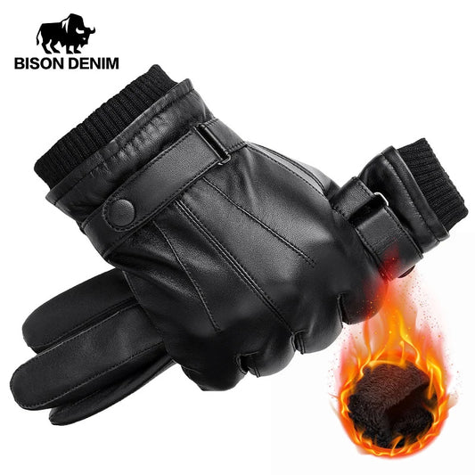 Leather Gloves Autumn Winter Warm Touch Screen Full Finger