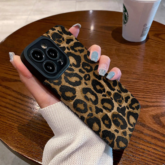 Leopard Silicone Leather Case For iPhone