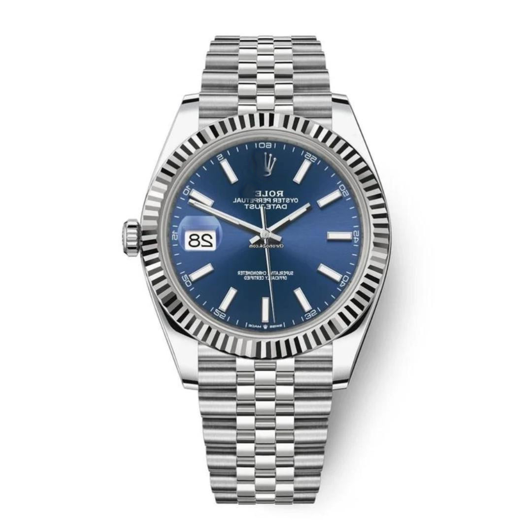 R*LX DateJust Blue Stick Dial Jubilee