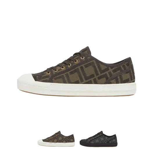 Domino F*F Motif Jacquard Low Top Sneakers