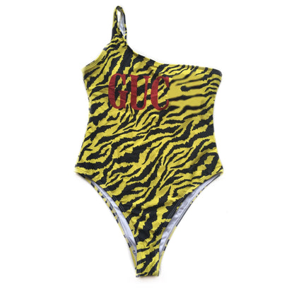 GV*C1 Animal Print Front Logo One-Piece Swimsuit