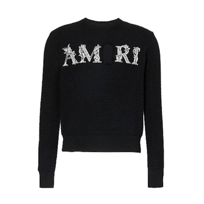 4M*R1 Baroque Logo Embroidered Knitted Sweater