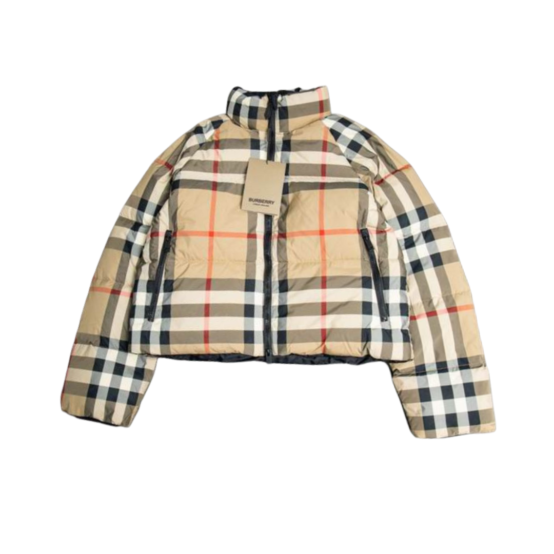 Cropped Checked Quilted Jacket (Women's)