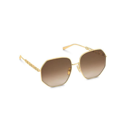 Chain Round Sunglasses Gold