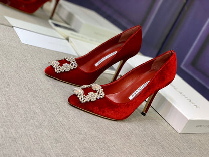 Dècolletè Red Velvet Pumps 95