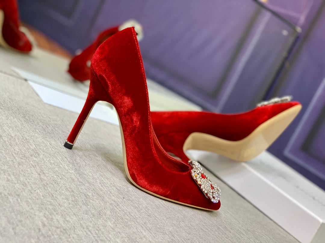 Dècolletè Red Velvet Pumps 95