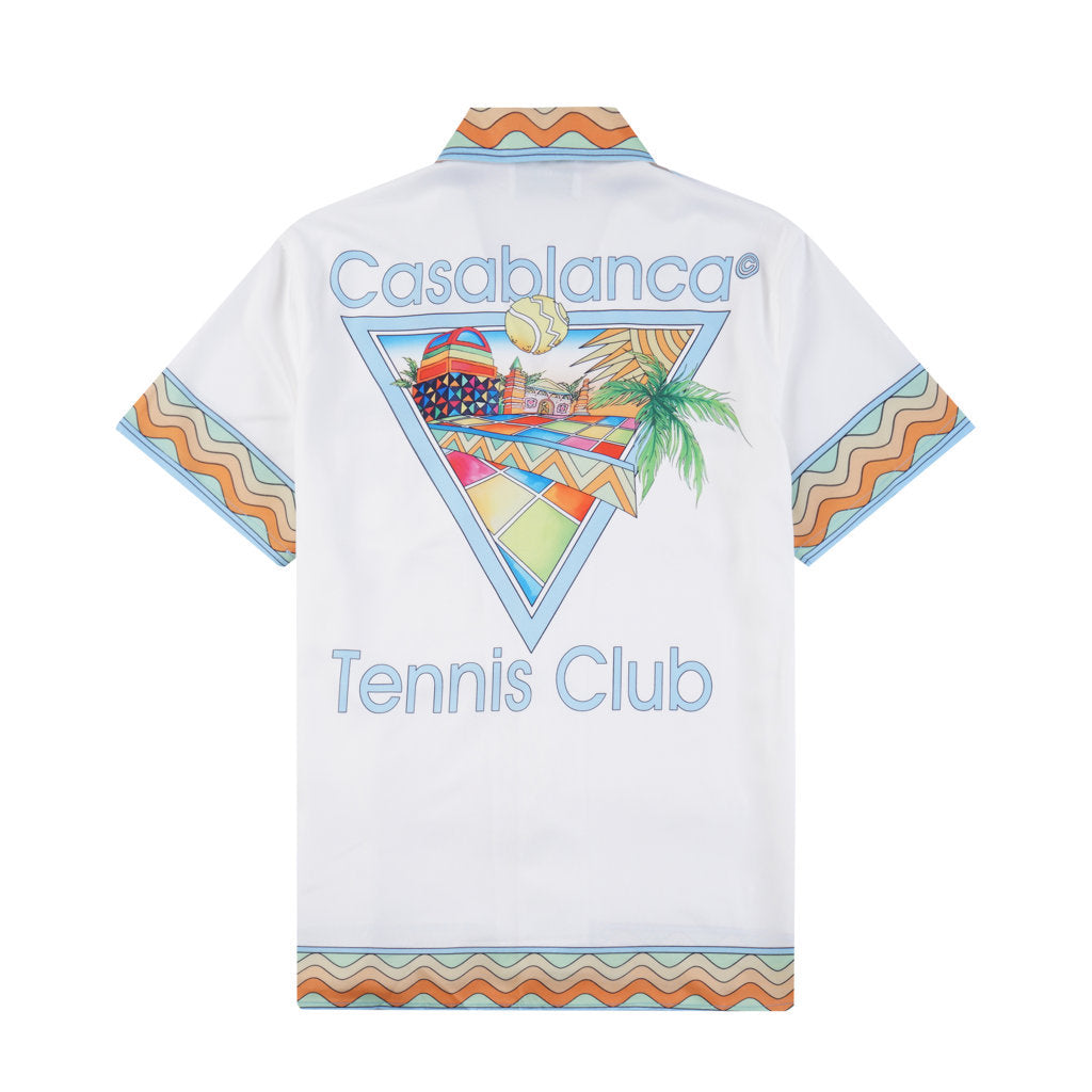 Afro Cubism Tennis Club Silk Shirt